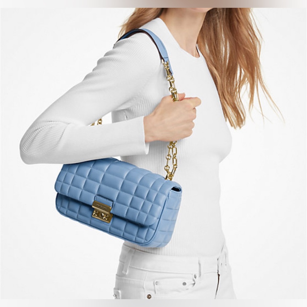 NWT Tribeca Large Quilted Leather Shoulder Bag